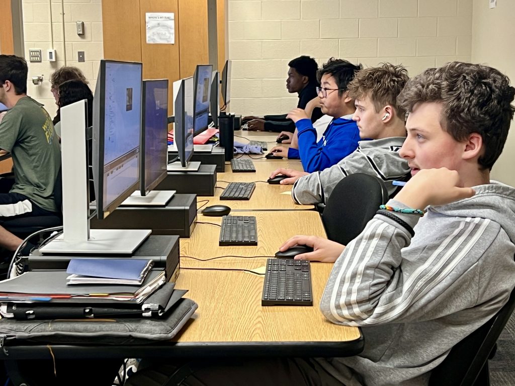 Picture of high school students working on computers