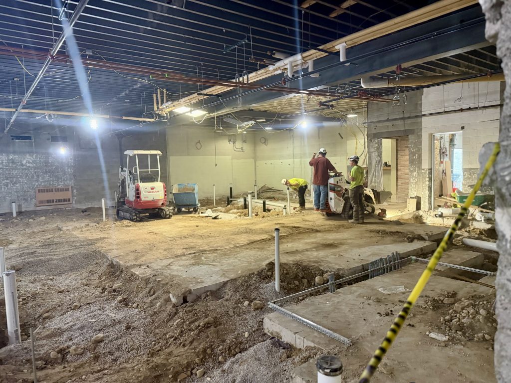 interior construction Hamilton high school cafeteria kitchen