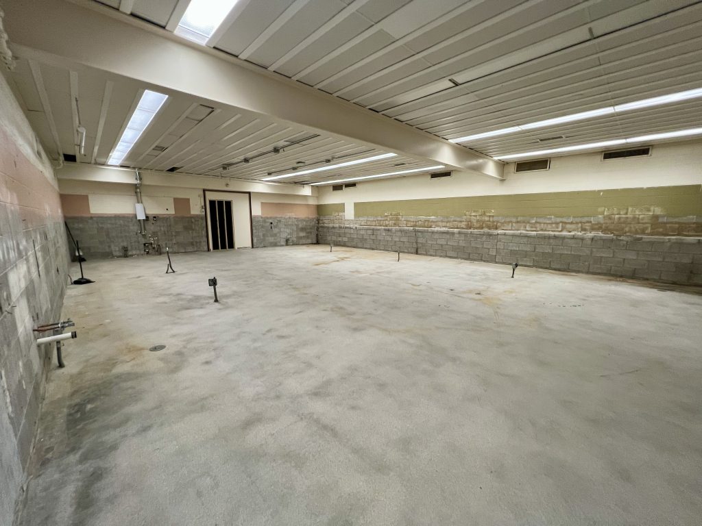 gutted classroom being renovated at Hamilton High School