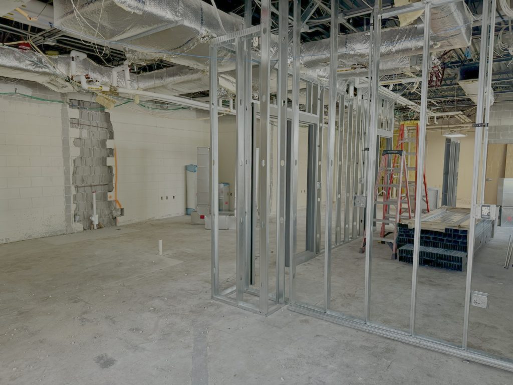 gutted interior of lannon elementary under renovation