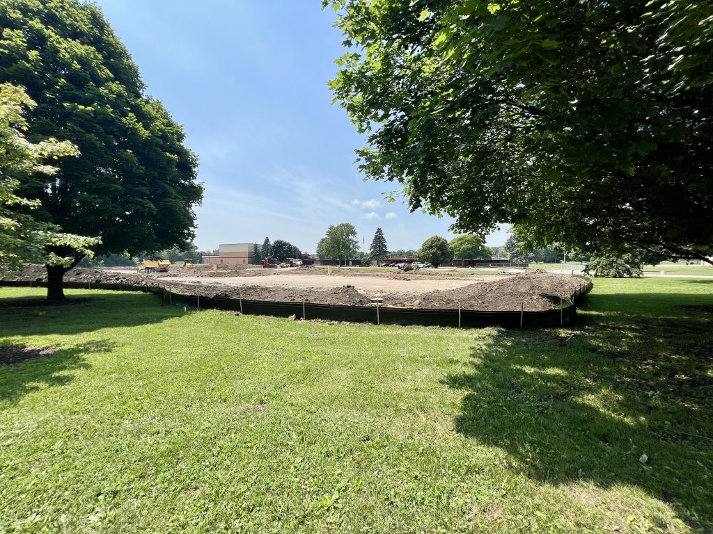 outdoor construction site at maple avenue elementary.