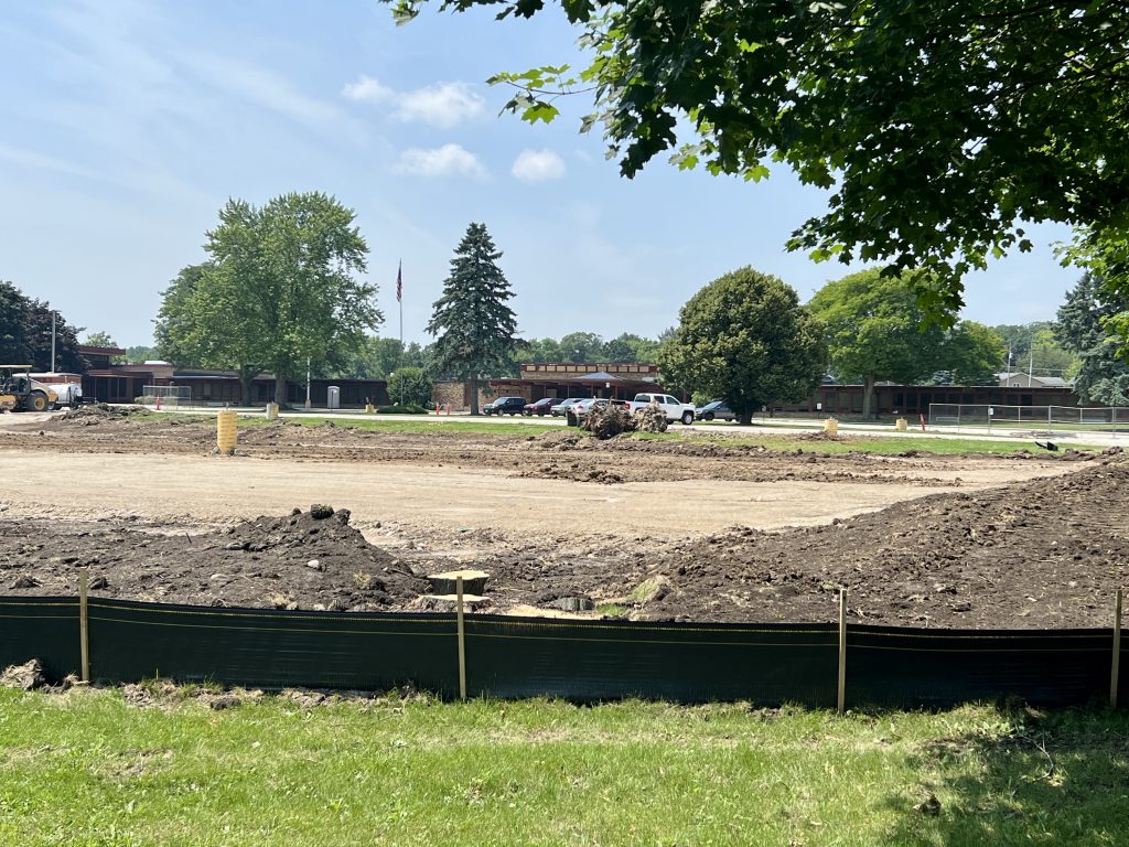 outdoor construction site at maple avenue elementary.