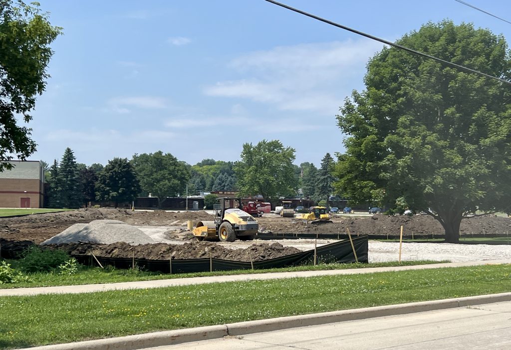 outdoor construction site at maple avenue elementary.