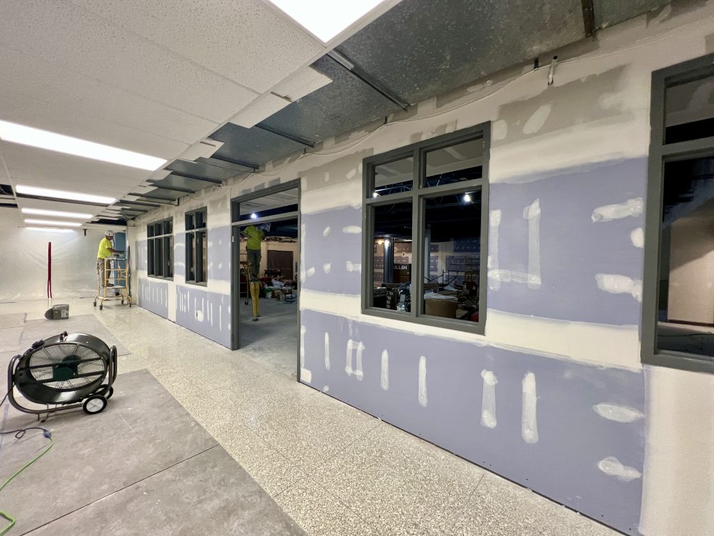 interior construction at templeton middle school. involves office and cafeteria.
