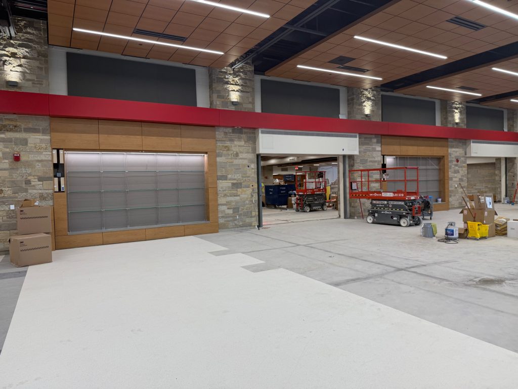 nearly completed cafeteria addition at Hamilton high school