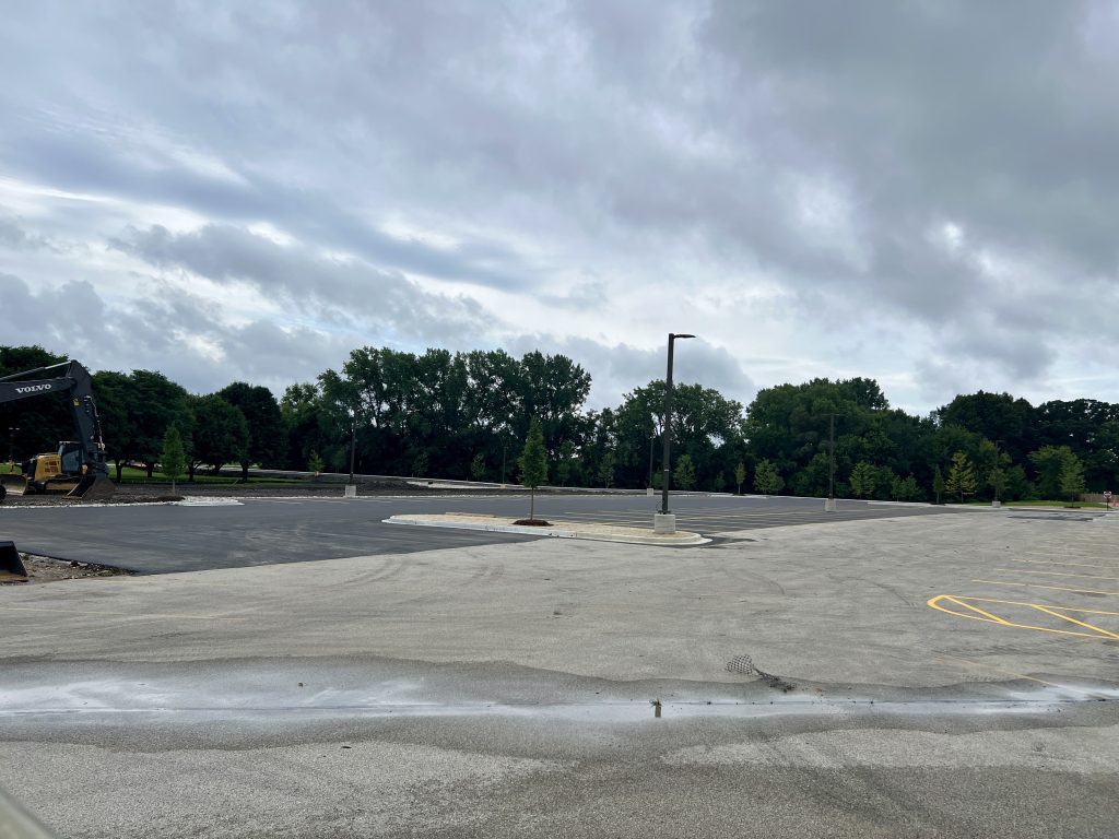 newly paved parking lot area at maple ave. elementary
