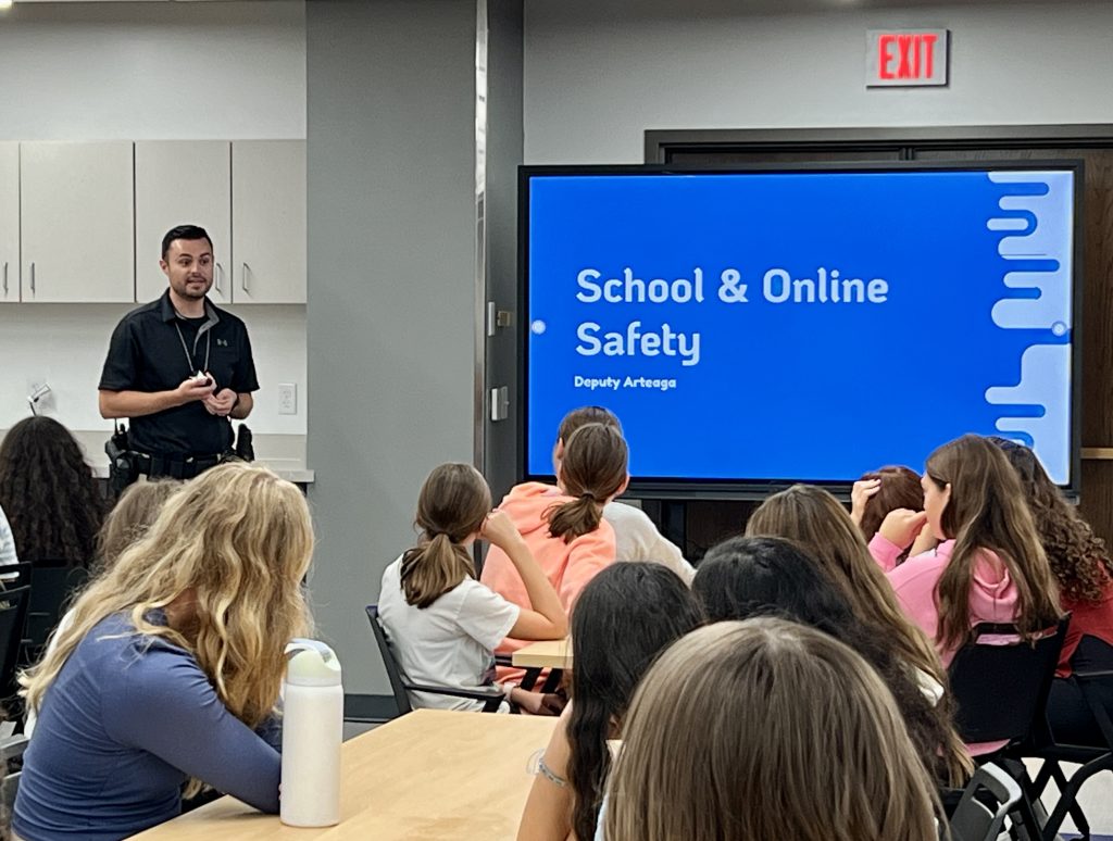 Deputy Alex Arteaga presents at Templeton Middle School